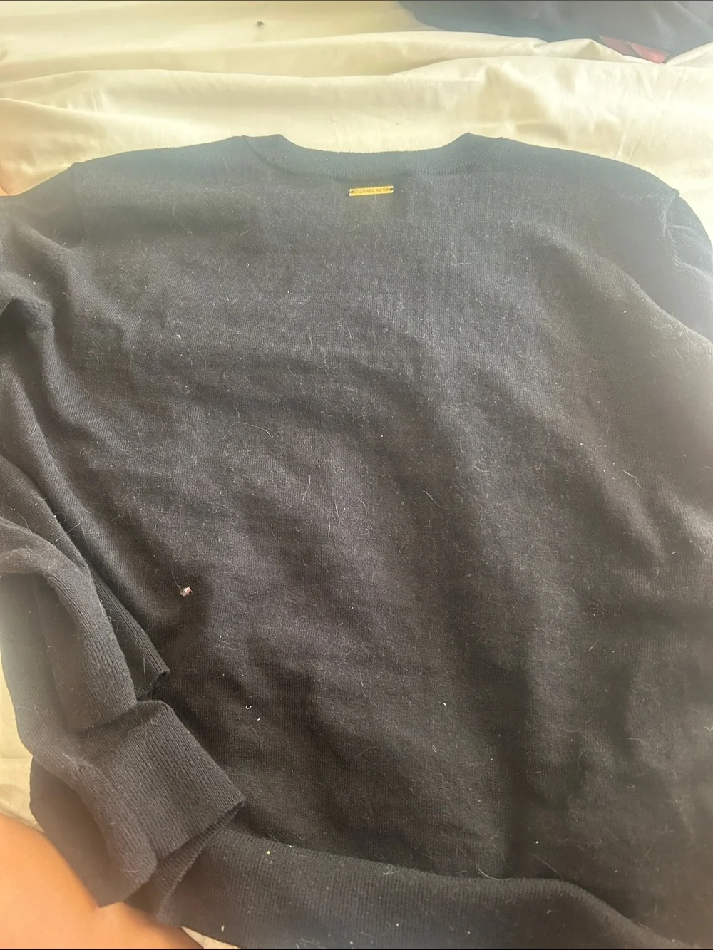 Michael Kors Black Crewneck Sweater with White MK Emblem